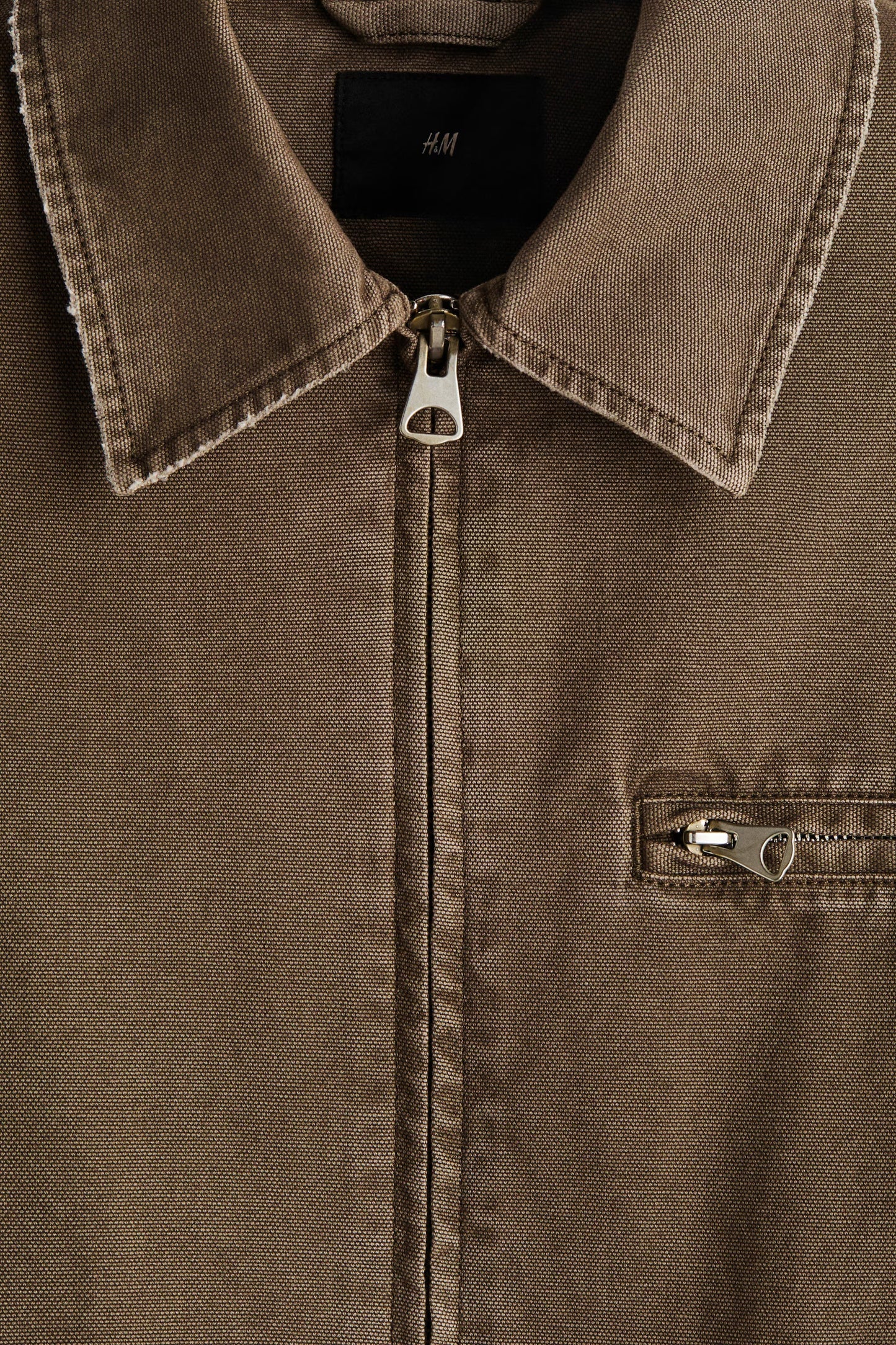 Premium Washed Cotton Canvas Jacket with Distressed Brown Finish