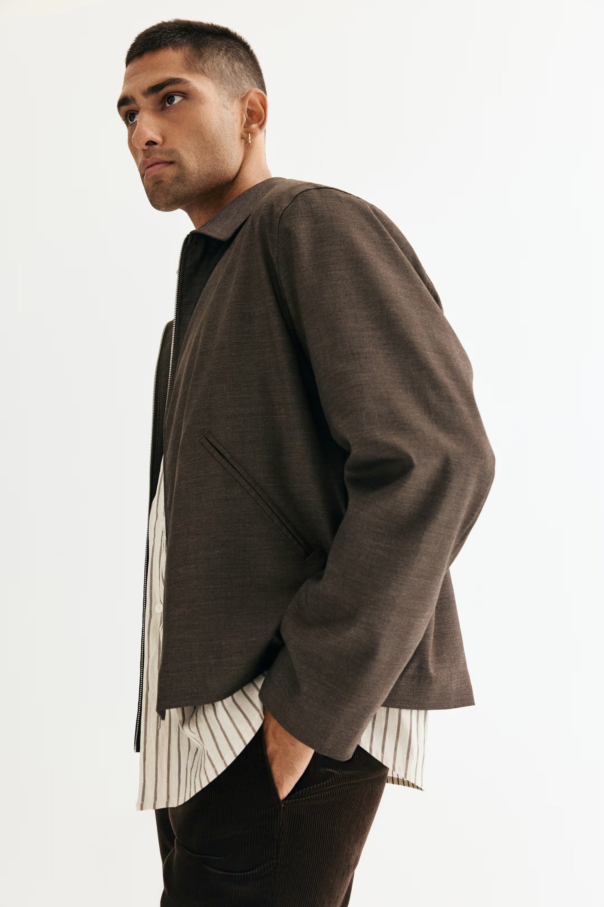 Men's Casual Brown Winter Jacket Warm Stylish Insulated Outerwear